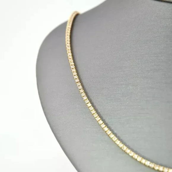14KT Yellow Gold Diamond Tennis Necklace 7.50 ct